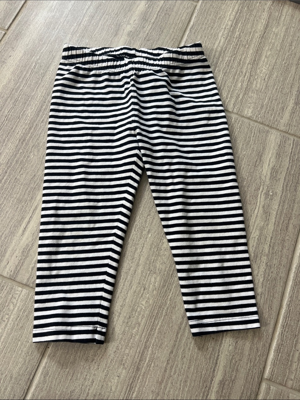 Hanna Andersson Black & White Striped Kids Leggings